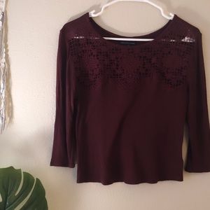Knitted Quarter sleeve Crop Top